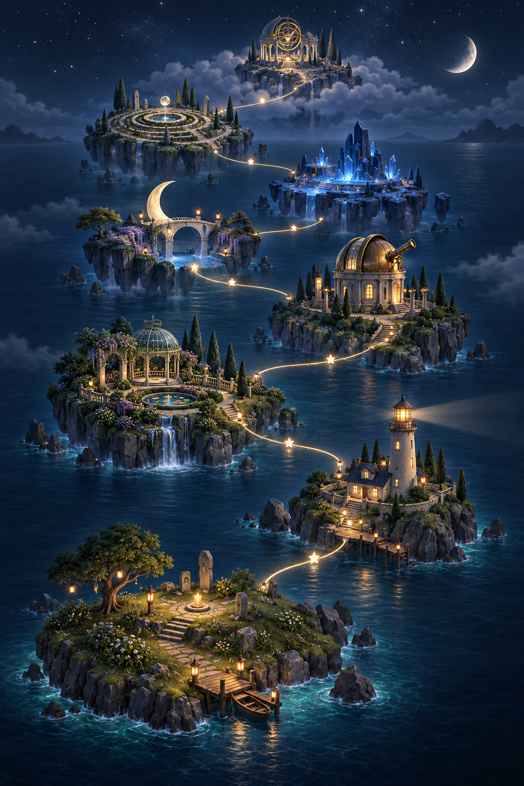Lights Out Night Atlas Archipelago Journey Map